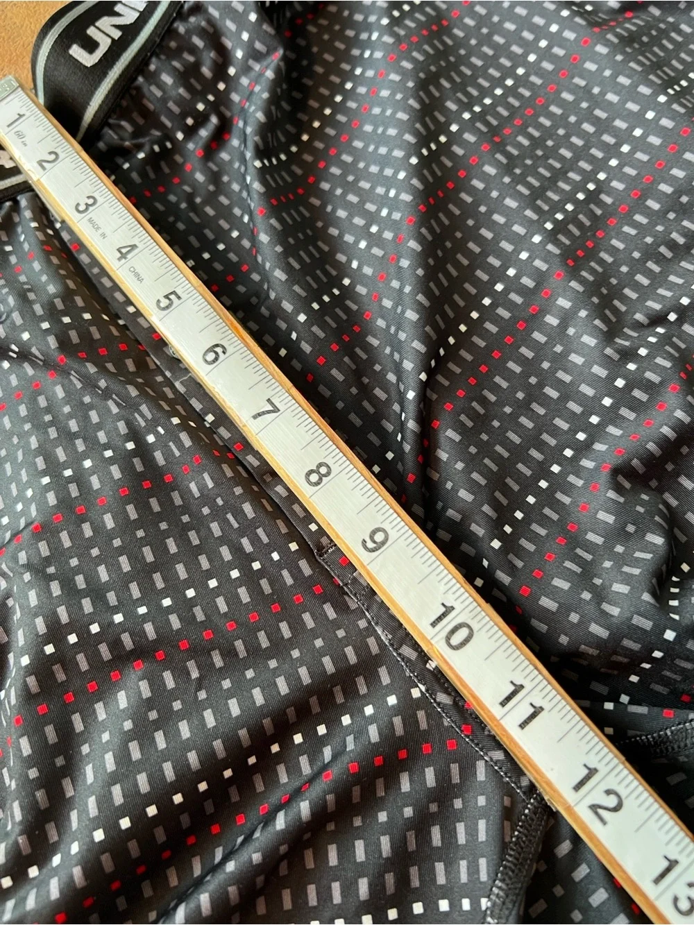 NWOT Under Armour Black Boxer Shorts with Red and White Dot Grid XL